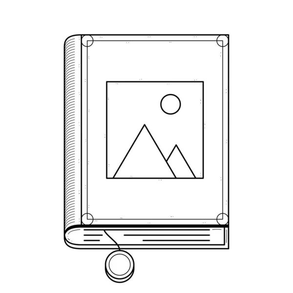 Abstract Black Simple Line Book Doodle Outline Element Vector Design — Διανυσματικό Αρχείο