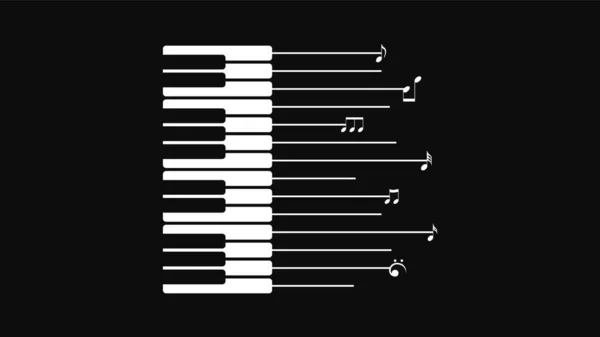 Absztrakt Piano Keys Zene Billentyűzet Megjegyzések Hangszerszám Dallam Vektortervezés Stílus — Stock Vector