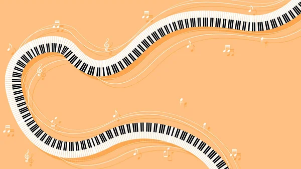 钢琴键的音乐键盘乐器歌曲旋律矢量设计风格 — 图库矢量图片