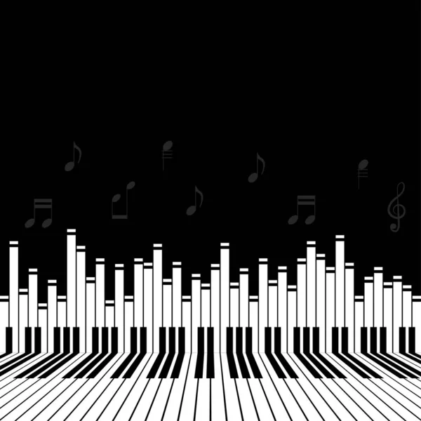 Résumé Clés Pour Piano Instrument Musique Chanson Mélodie Style Conception — Image vectorielle