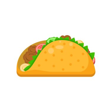 Soyut Flat Food Tacos Menü Arkaplan Vektör Tasarım Pişirme, Kahvaltı