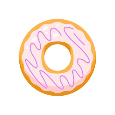 Soyut Flat Fast Food Omlet Yumurta Çırpılmış Donut Menüsü Arkaplan Vektör Tasarım Pişirme, Kahvaltı Stili