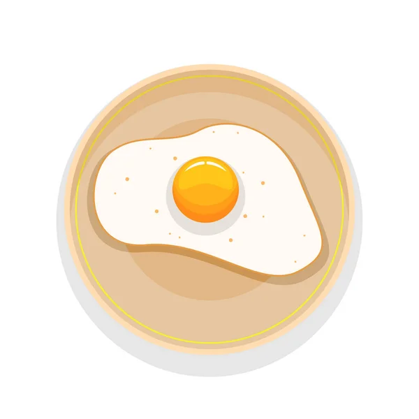 Streszczenie Płaskie Fast Food Omelette Jaja Jajecznica Talerzu Posiłek Tło — Wektor stockowy