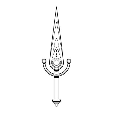 Soyut Siyah Basit Çizgili Metal Kılıç Bıçak Bıçak Kılıç Element Tasarım Vektör Tasarım Tasarımı Çizimi Savaş, Savaş için Beyaz Arkaplan Resimlerinde İzole Edildi