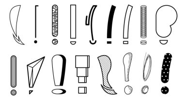 El Çizimi Koleksiyon Karalama Farklı Kara Ünlem Vektör Tasarım Çizim Çizim Sorgulama Simgesini Çizer