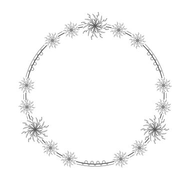 Yaprak Yaprakları Çerçeveli Soyut Siyah Basit Çizgi Yuvarlak Çemberi Çerçeveler Çerçeveler Karalama Element Tasarım Vektörü Tasarım Tasarım Tasarımı Çizimi Düğün ve Sancak için Ayırımlandırılmış Çizim