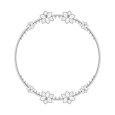 Yaprak Yaprakları Çerçeveli Soyut Siyah Basit Çizgi Yuvarlak Çemberi Çerçeveler Çerçeveler Karalama Element Tasarım Vektörü Tasarım Tasarım Tasarımı Çizimi Düğün ve Sancak için Ayırımlandırılmış Çizim