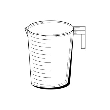 Soyut El Çizimi Mutfak Malzemesi Ölçüm Kupası Doodle Konsept Tasarım Tasarım Tasarımı Beyaz Arkaplan Tarzı Yemek Pişirme İçin Ayrı