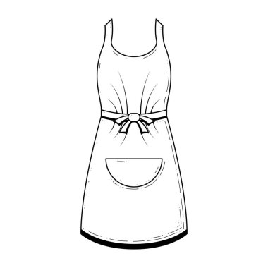 Soyut El Çizimi Mutfak Malzemeleri Önlük Yemekler Doodle Konsept Tasarım Tasarım Tasarımı Beyaz Arkaplanda Yemek Pişirme İçin Ayırılmış