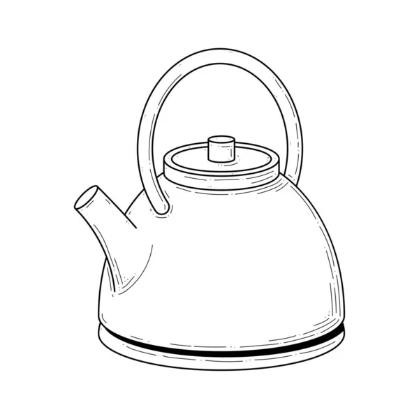 Abstrakte Hand Gezeichnet Küche Stuff Kettle Old Meal Doodle Konzept — Stockvektor