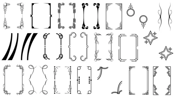 Set Black Simple Line Collection Diferentes Soportes Doodle Paréntesis Braces — Archivo Imágenes Vectoriales