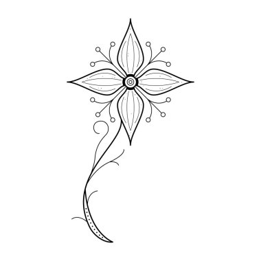 Soyut El Çizimi Çiçek Yaprağı Yaprakları Botanik Çiçeği Çiçeği Çiçeği Çiçeği Çiçeği Çiçeği Çiçeği Çiçeği Şeklinde Şekil Tasarımı İzole edilmiş Beyaz Arkaplanda