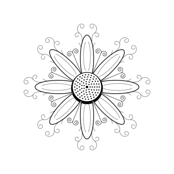 Abstrakt Handgezeichnete Blume Pflanzenblatt Blätter Botanisch Floral Nature Bloom Doodle — Stockvektor