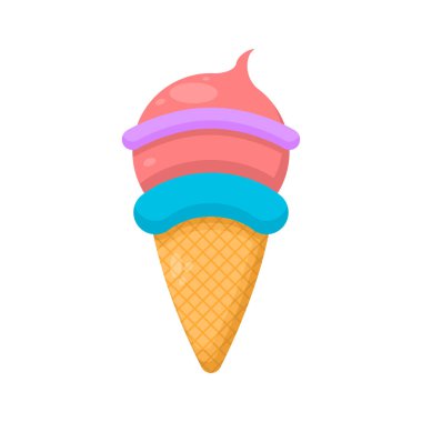 Soyut Düz Çizgi Film Renkli Dondurma Tatlı Yiyecek Kavramsal Vektör Tasarım Elementleri Gölgeler Lezzetli Tadı