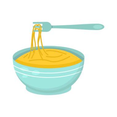 Soyut Flat Fast Food Noodles A Bowl Menü Arkaplan Vektör Tasarım Pişirme, Kahvaltı