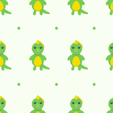 Kusursuz desensiz özgün elementler Hayvan Yeşil Dinazorlar Vahşi Yaşam Vektör Tasarım Stili Tekstil Tekstil, Kıyafet, Hediye Paketi, Duvar Kağıdı, Pastel