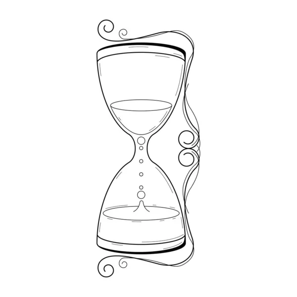 Reloj Arena Abstracto Dibujado Mano Reloj Arena Con Arena Doodle — Vector de stock