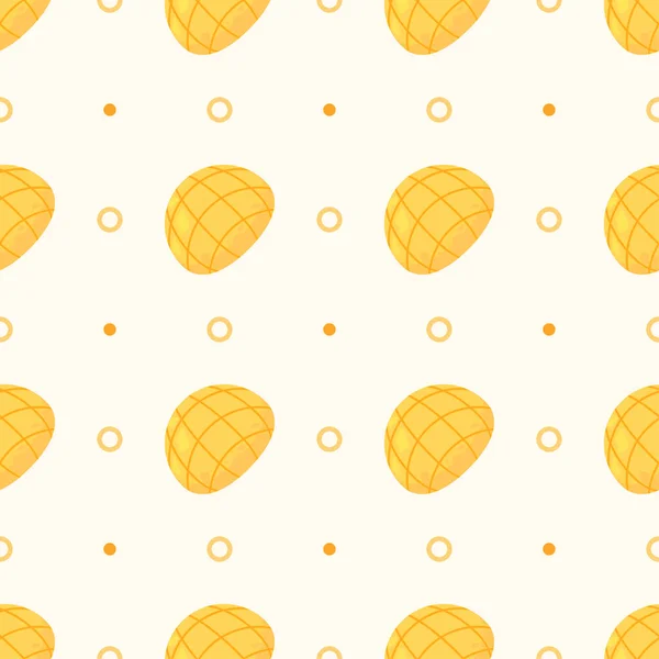 Seamless Pattern Abstract Elements Fruits Food Mangos Vector Design Style — Stock Vector