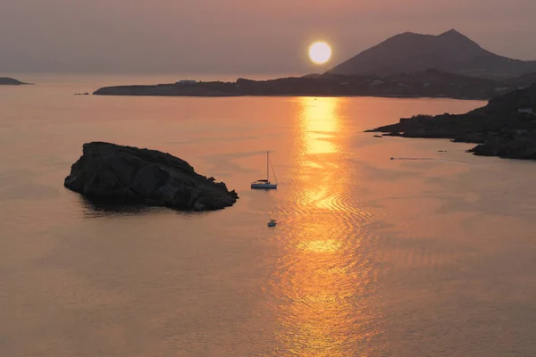 Famous Sunset Sounio Greece — стоковое фото