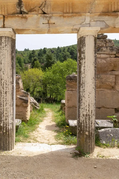 Columns Ancient Theatre Amphiareion Oropos Greece — Stockfoto