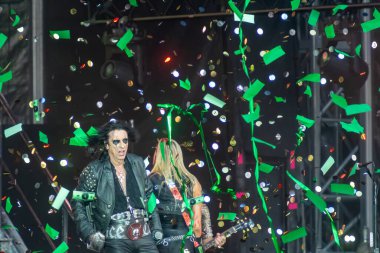 Atina, Yunanistan 6 Temmuz 2022. Alice Cooper Yunanistan 'da sahnede.