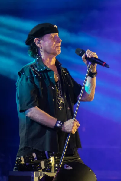 Афины Греция Июля 2022 Klaus Meine Portrait While Singing Scorpions — стоковое фото