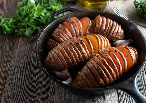 Côté Pomme Terre Santé Avec Patates Douces Cuites Four Cuite — Photo