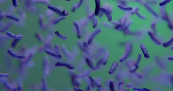 Violet bacteria under microscope abstract background 3d-rendering — Stock Photo, Image