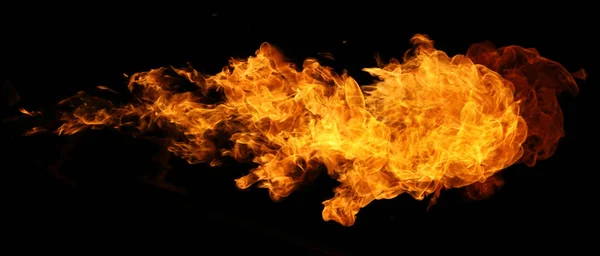 Požár Hořící Plamen Pochodeň Izolované Černém Pozadí Pro Grafický Design — Stock fotografie