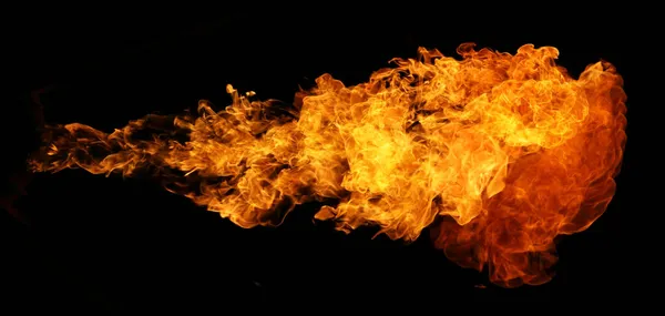Incêndio Chama Ardente Tocha Isolada Fundo Preto Para Uso Gráfico — Fotografia de Stock
