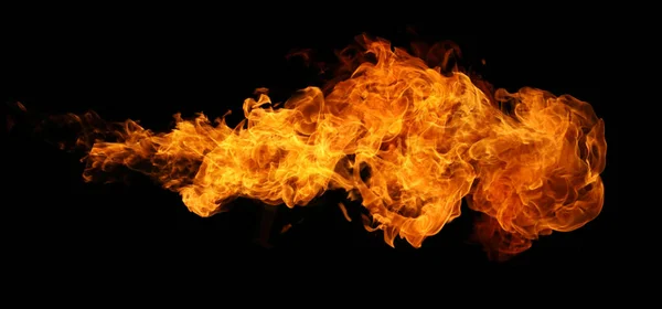 Fire Burning Flame Torch Isolated Black Background Graphic Design — Stock Photo, Image