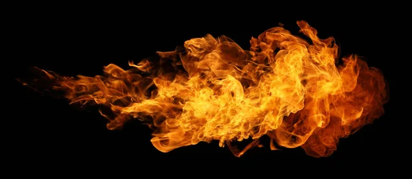 Incêndio Chama Ardente Tocha Isolada Fundo Preto Para Uso Design — Fotografia de Stock