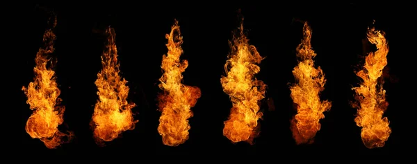 Juego Fuego Llama Ardiente Aislado Sobre Fondo Oscuro Para Diseño —  Fotos de Stock