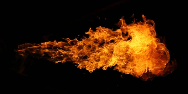 Огонь Факел Пламени Изолированы Черном Фоне Графического Дизайна — стоковое фото