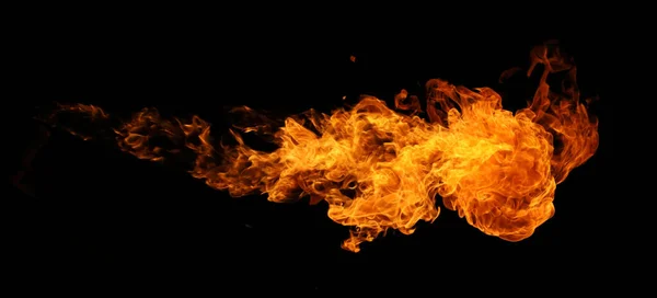 Fire Burning Flame Torch Isolated Black Background Graphic Design — Stock Photo, Image