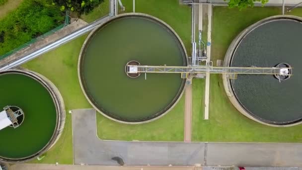供水和污染处理站的空中景观 — 图库视频影像