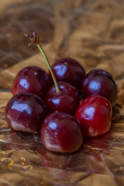 Foto Mostra Uma Deliciosa Cereja Vermelha — Fotografia de Stock