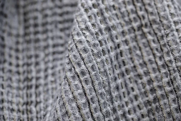 Organiczne Gofry Lniane Ręcznik Tekstury Zbliżenie Codzienna Pielęgnacja Ciała Spa — Zdjęcie stockowe