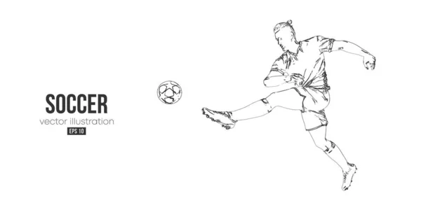 Football soccer player man in action isolated white background. Vector illustration — Stock Vector