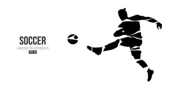 Fußballspieler Mann in Aktion isoliert weißen Hintergrund. Vektorillustration — Stockvektor