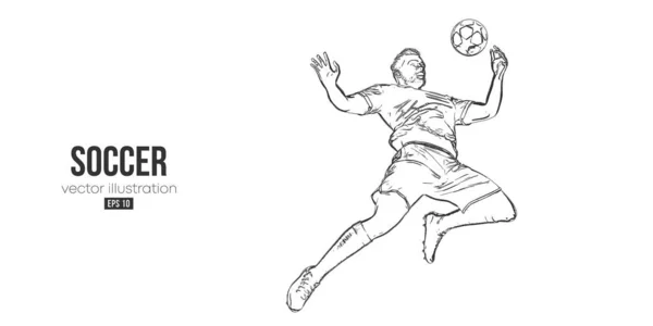 Fútbol futbolista hombre en acción aislado fondo blanco. Ilustración vectorial — Vector de stock