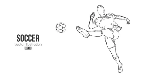 Fútbol futbolista hombre en acción aislado fondo blanco. Ilustración vectorial — Vector de stock