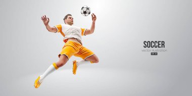 Futbolcu beyaz arka planda. Vektör illüstrasyonu