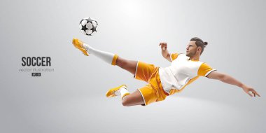 Futbolcu beyaz arka planda. Vektör illüstrasyonu
