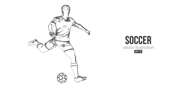 Fútbol futbolista hombre en acción aislado fondo blanco. Ilustración vectorial — Archivo Imágenes Vectoriales