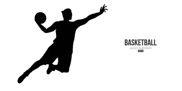 Homme joueur de basket abstrait en action isolé fond blanc. Illustration vectorielle — Image vectorielle