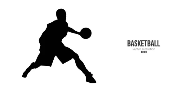 Абстрактный баскетболист человек в действии изолированный белый фон. Векторная иллюстрация — стоковый вектор