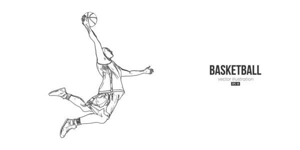 Giocatore astratto di basket uomo in azione isolato sfondo bianco. Illustrazione vettoriale — Vettoriale Stock