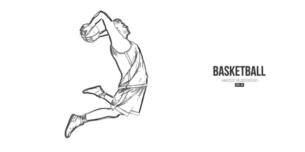 Abstrakte Basketballspieler Mann in Aktion isoliert weißen Hintergrund. Vektorillustration — Stockvektor