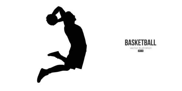 Abstrato jogador de basquete homem em ação isolado fundo branco. Ilustração vetorial —  Vetores de Stock